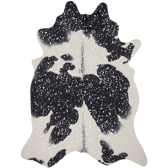 Loloi Bryce Faux Cowhide Black / Silver Area Rug