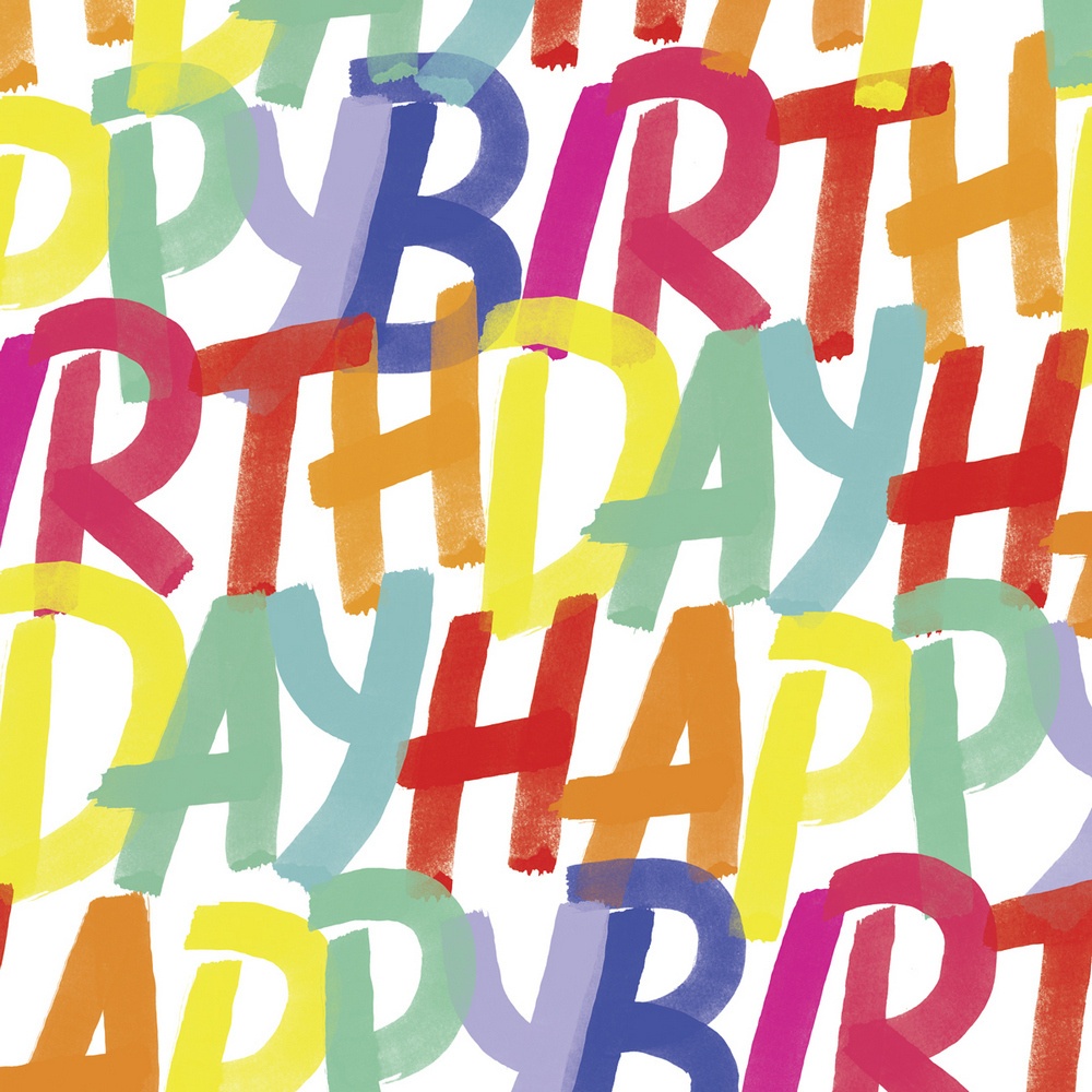 JAM Paper Industrial Bulk Wrapping Paper, 1/Pack, Rainbow Happy Birthday Gift Wrap, 416 Sq Ft (1/4 Ream)