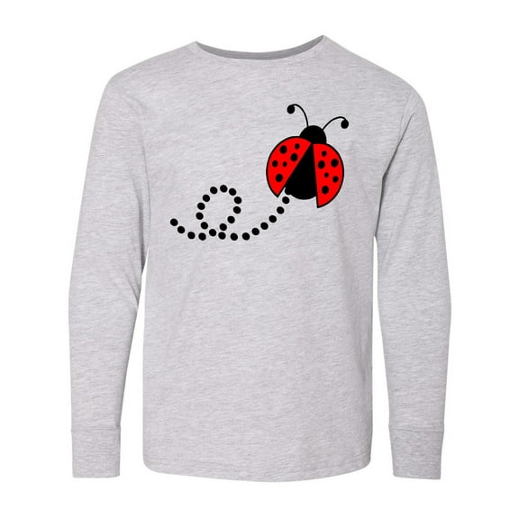 Inktastic Cute Red Ladybug Long Sleeve Youth T-Shirt