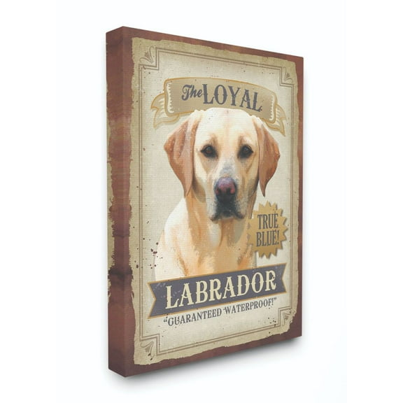Stupell Industries Loyal Labrador Pet Dog Vintage Poster Design Canvas Wall Art by Retrorocket Studio