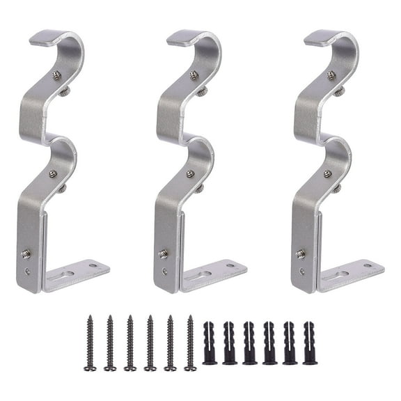 GOOHOCHY 3 Pcs Pole Curtain Rod Bracket Shower Holder Practical