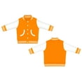 thumbnail image 3 of Creative Knitwear Long Sleeve Varsity Jacket for Infant and Toddler Boy's and Girl's, Orange and White, 24 Months, 3 of 3