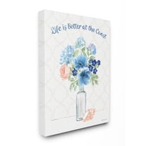 Stupell Industries Better at the Coast Nautical Floral Arrangement Greeting Canvas Wall Art Design by Beth Grove, 30" x 40"