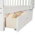 thumbnail image 6 of Bellemave Bunk Beds with Storage Drawers, Solid Wood Full Over Full Bunk Beds Frame with Ladders for Teens Adults (White), 6 of 10