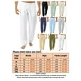 thumbnail image 2 of Linen Cotton Pants Mens Casual Pants Drawstring Loose Fit Summer Pants Lightweight Casual Beach Pants for Men, 2 of 4