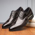 thumbnail image 2 of Nuevos zapatos de cuero divididos para hombre, suela de goma, zapatos de vestir informales para oficina de negocios para hombre, zapatos de fiesta de boda de cuero genuino, zapatos para hombre, 2 of 4