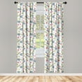 thumbnail image 2 of Ambesonne Vintage Curtains, Clivia Flowers Leaves Art, Pair of 28"x84", Avocado Green Dark Pink, 2 of 4