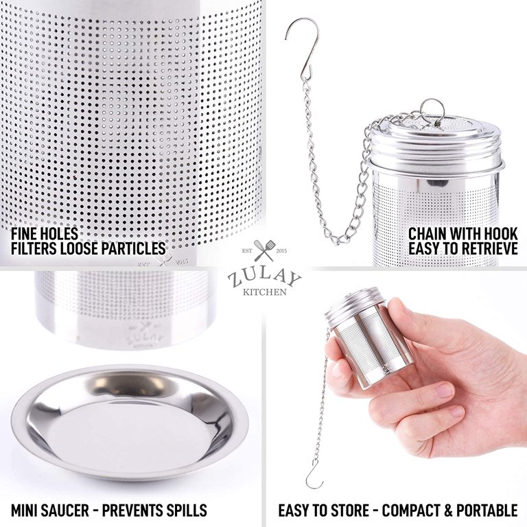 Tea Infuser Tealeaves Mesh Strainers Sieve Stainless Steel Particle Filters  Chain with Hook Coffee Herb Spice Diffuser Kitchen