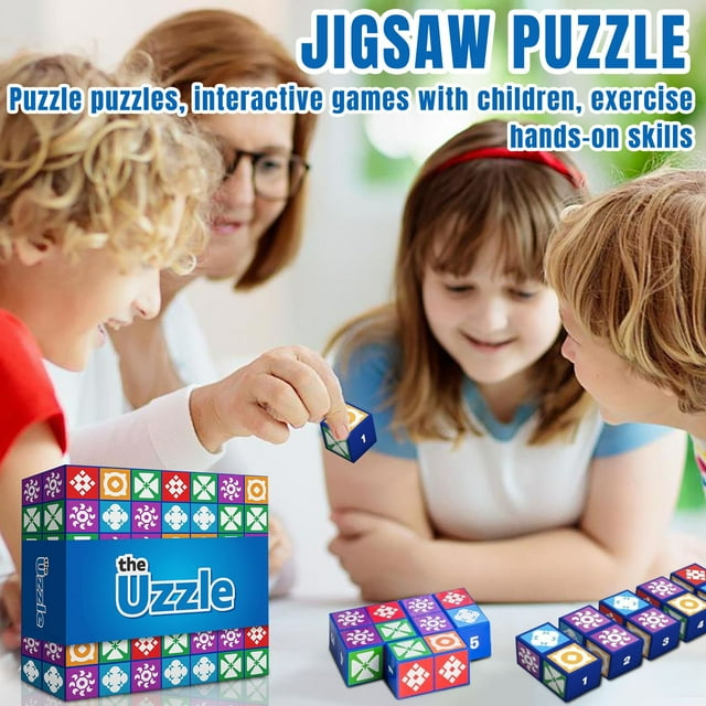 The Uzzle 3.0 Board Game, Popular Family Board Games for Adults, Suitable for Children and Adults, Pattern Block Puzzles Games, Classroom Games for Kids and Adults for Age 4+