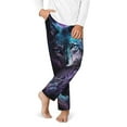 thumbnail image 2 of Xecao Purple Sky Wolf Print Teenagers' Pajama Pants Long Sleep Pants Soft Elastic Waist Pajama Bottoms Elastic waist with 2 Pockets 5-16 Years-XS(5-6), 2 of 6