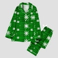 thumbnail image 5 of Womens Christmas Sleep Set Holiday Pajama Set Long Sleeve Top and Straight-Leg Trousers Funny Sleepwear Comfy Pjs Fashion Loungewear Xmas Snowflake Sleepwear Pajamas for Winter, 5 of 7
