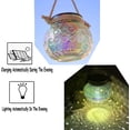 thumbnail image 4 of Paquete de 2 farolillos solares para colgar al aire libre, luces de jardín, tarro de cristal, lámpara de mesa IP65, resistente al agua, para patio, porche, patio, césped, balcón, valla, decoración de JFHHH pequeña, 4 of 5