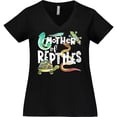 thumbnail image 3 of Inktastic Mother of Reptiles Cute Turtle, Lizards, Snake Women's Plus Size V-Neck T-Shirt, 3 of 5
