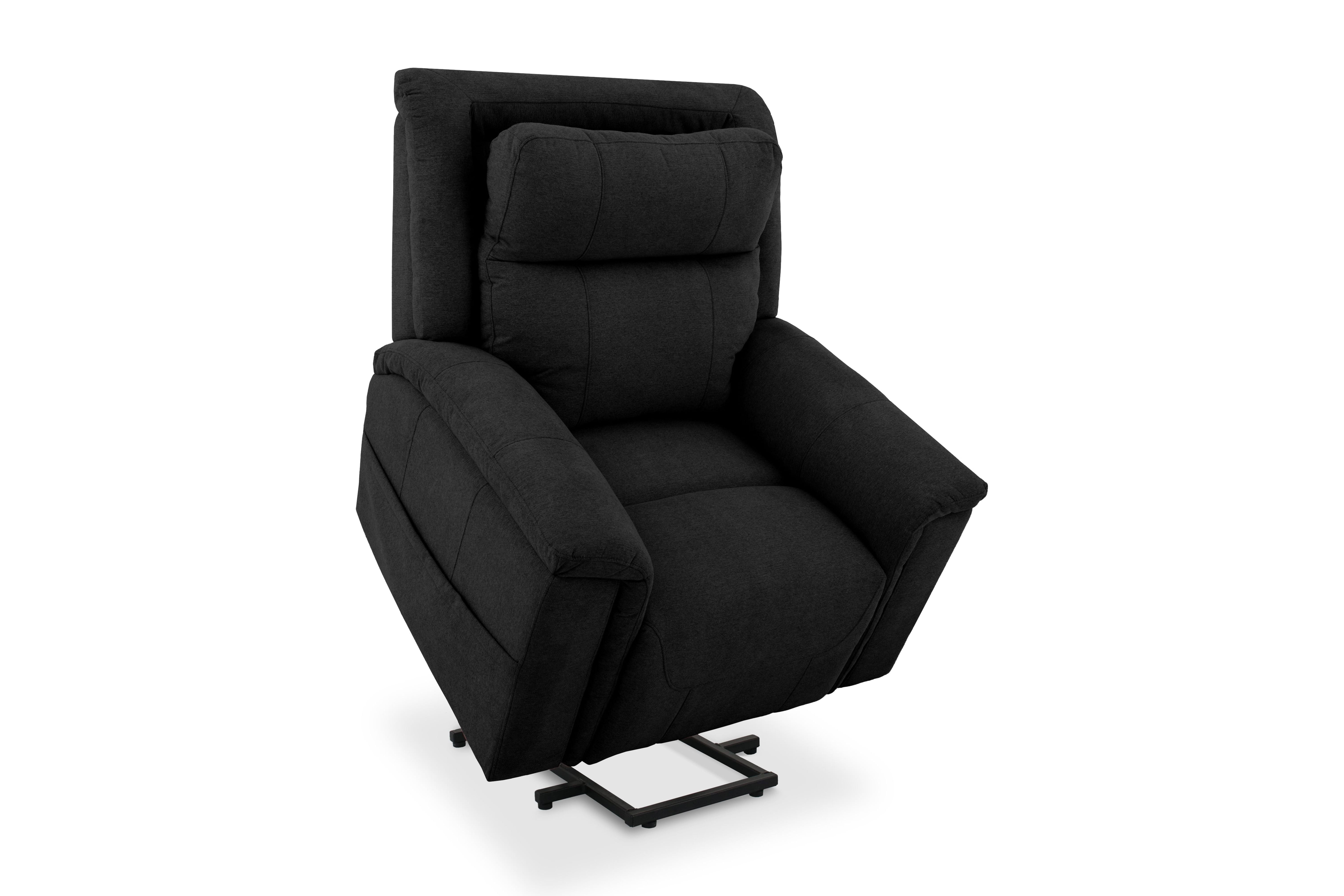 Sealy Posutrepedic Sheldon Lift Assist Recliner with Adjustable Power Headrest in Black