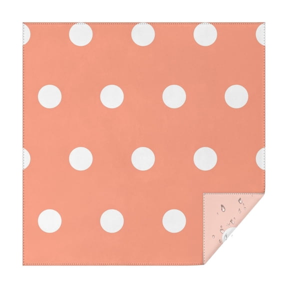 Christmas Square Tablecloth 42x42 Inch – Waterproof Polyester Printed Table Cover, Wrinkle Resistant & Washable for Kitchen Dining Picnic Party Decor, Single-v4-15, White