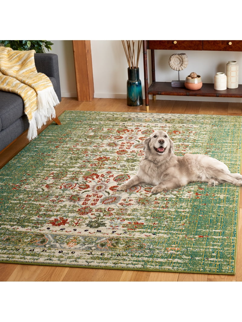 SAFAVIEH Monaco Annabelle Oriental Area Rug, Sage/Rust, 8' x 10