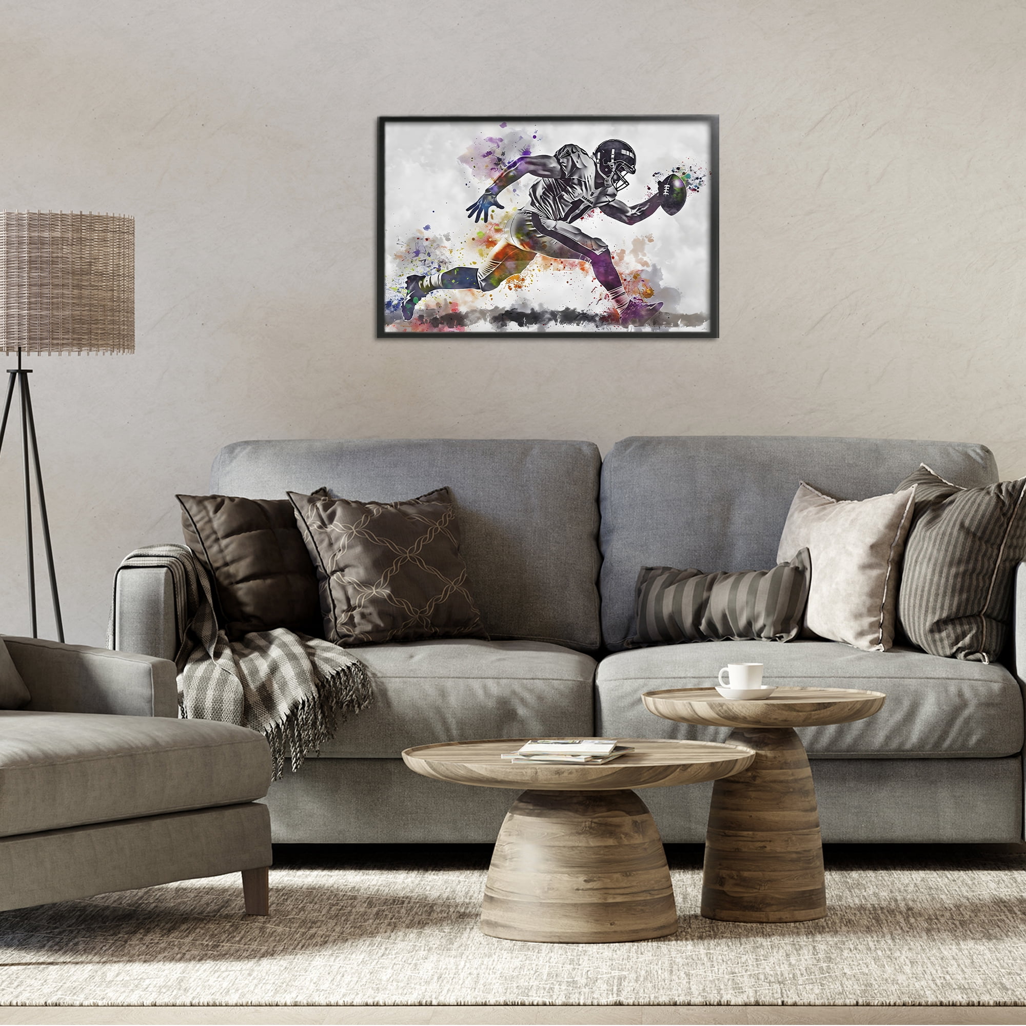 Stupell Industries Endurance Football Sprint Black Framed Giclee Art, design by Creative Studio