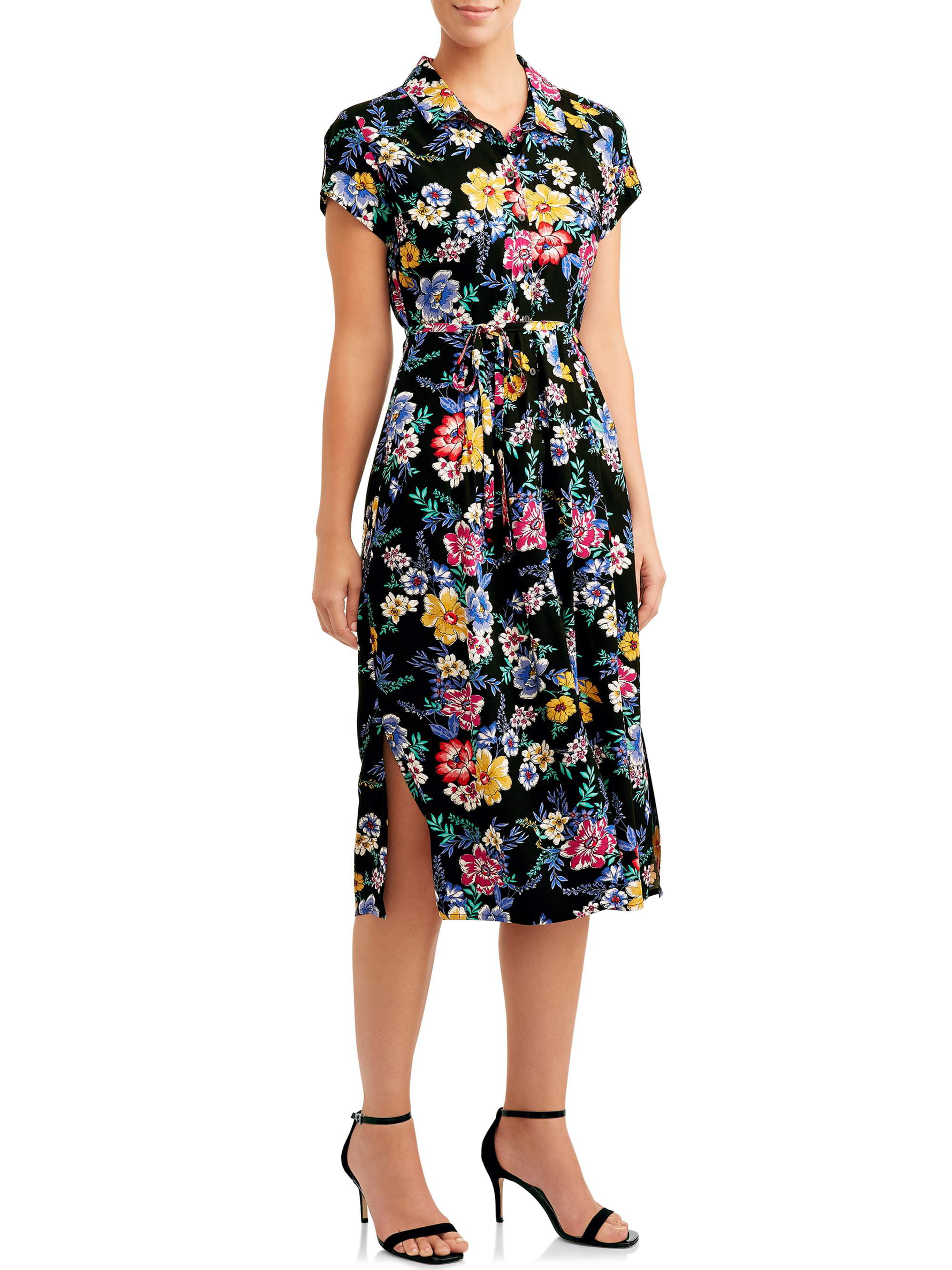 Time and Tru Women's Short Sleeve Dress - Walmart.com
