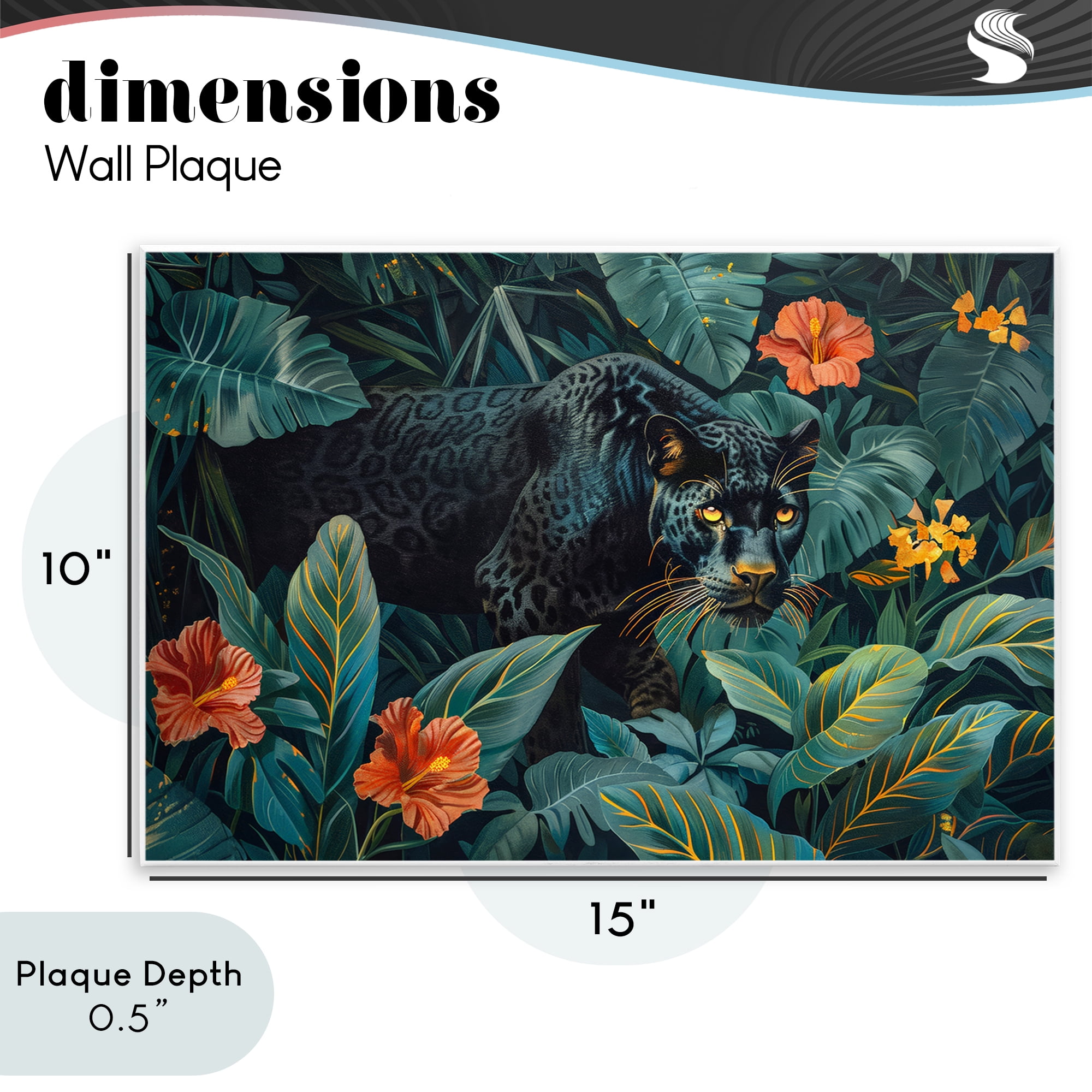 Stupell Industries Panther's Exotic Paradise Wall Plaque Art, design by Ray Powers