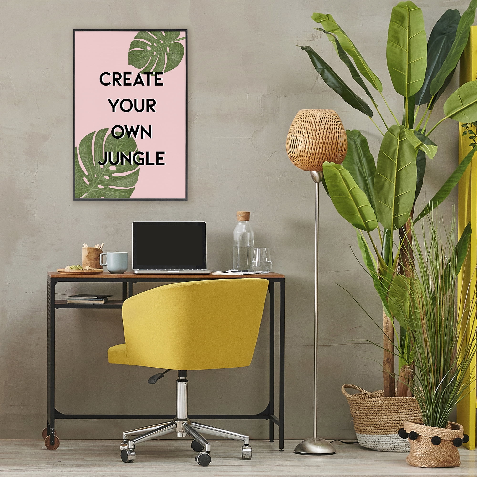 Stupell Industries Create Your Own Jungle Black Framed Giclee Art, design by Martina Pavlova