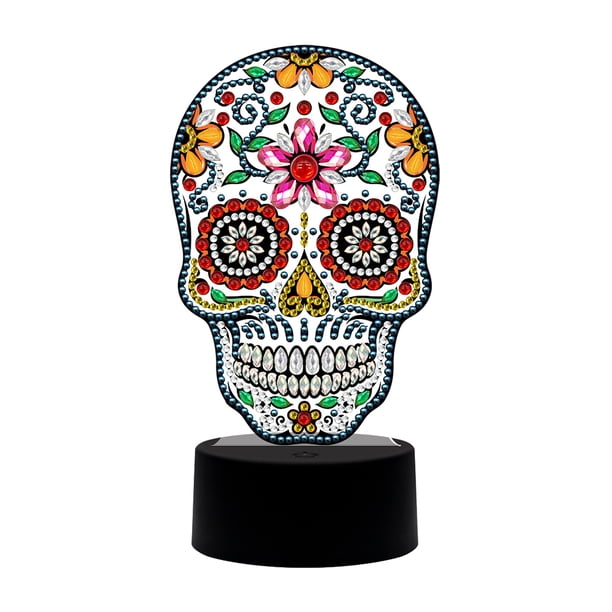 Lámpara Modelado Diy Calavera Lámpara Modelado Adornos Lámpara LED Nocturna Lámpara Decorativa Diamante Forma Especial DP01