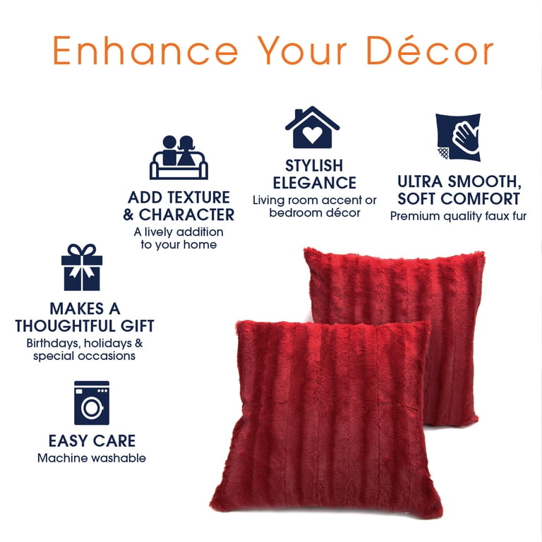 Cheer Collection Down & Feather Throw Pillow & Couch Cushion Insert Set – New With Tags, Square Shape