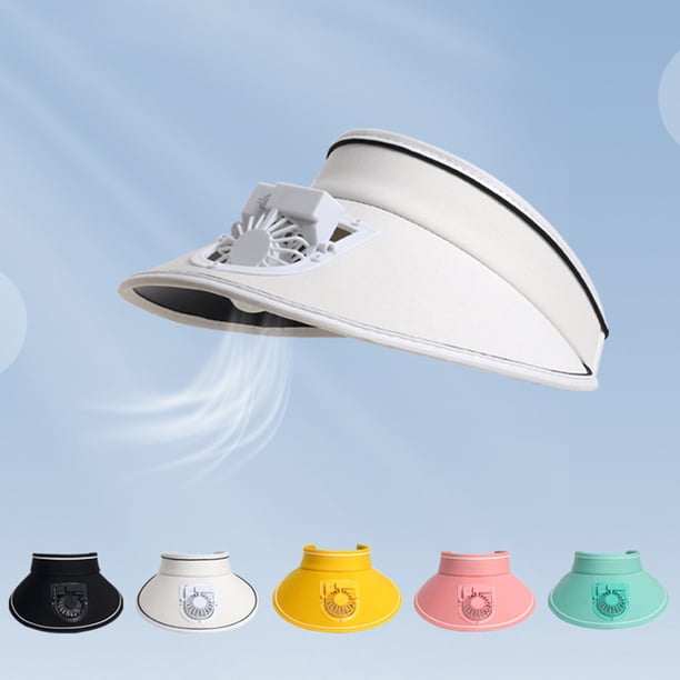 Sombrero solar con carga USB y ventilador ajustable • UPF 50+ Protección solar • Gorro ligero para viajar al aire libre para playa, montar en bicicleta, hacer senderismo • Refrigeración de 3