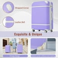 thumbnail image 4 of PAPROOS Travel Luggage Set of 3, 20in 24in Hardside Suitcase with Cosmetic Case, Lightweight Suitcase Set with Spinner Wheels, Expandable Hardshell Luggage Sets, Purple, 4 of 8