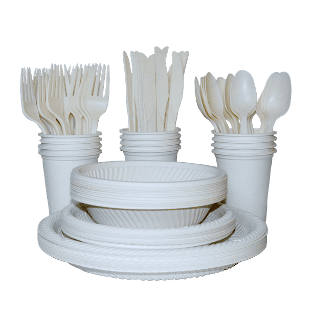 EcoSouLife Cornstarch Disposable Set , 140 Ct