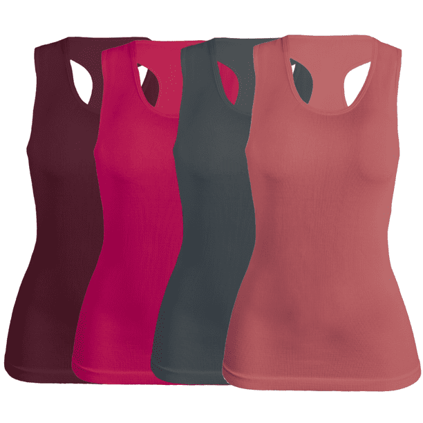 SET DE 4 BLUSAS CAMISETA PARA DAMA SURTIDO EN COLOR SIN MANGAS UNITALLA