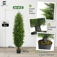 thumbnail image 2 of CAPHAUS 5 FT, 60 Inch Artificial Cedar Tree set of 2, Natural Faux Plants for Outside Planter, UV Resistant, Fake Boxwood Topiary w/ Dried Moss, Artificial Tree Indoor, Outdoor Patio Decor, 2 of 9