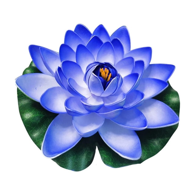 Artificial Floating Foam Lotus Flower with Lily Pad, Lifelike Water Lily Pond Pool Decoration, EVA Foam Floating Flower for Garden Fountain, Wedding, Party Decor