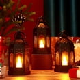 thumbnail image 2 of Transemion 2x Black Stylish And Small Decorative Lanterns For Delightful Home Décor Flickering Candlelight black-2PCS 1Set, 2 of 6