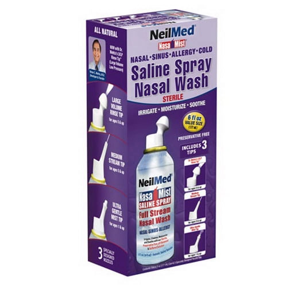 Neilmed Nasamist All In One Saline Nasal Spray - 6 Oz, 3 Pack
