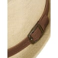 thumbnail image 4 of Simplicity Panama Style Fedora Straw Sun Hat with Leather Belt,Natural LXL, 4 of 4