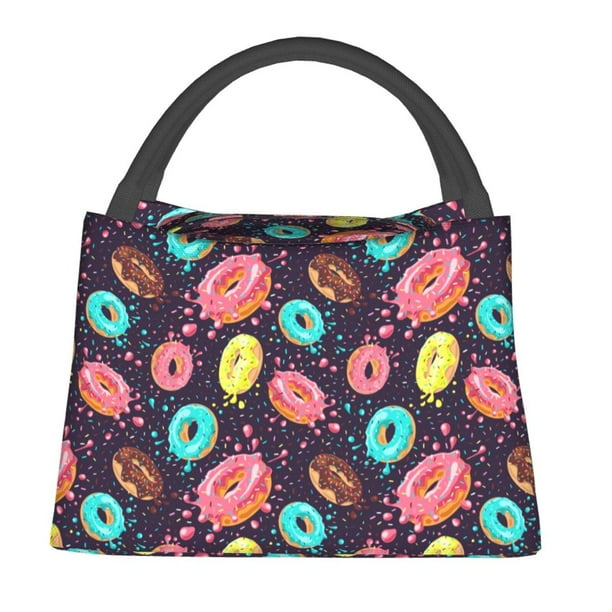 Fotbe Donuts1 Bolsa Térmica Portátil con Estampado, Bolsa de Entrega de Alimentos Aislada, Bolsa Reutilizable de Gran Capacidad para Comidas y Supermercado