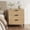Natural, variant on 25.6" Wide Fluted Wooden Nightstand, 3 Drawer Chest For Bedroom, White
