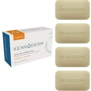 Kenkoderm Psoriasis Mineral Salt Soap with Argan Oil & Shea Butter 4.25 oz (4 Bars) | Dermatologist Developed | Fragrance   Color Free