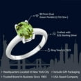 thumbnail image 2 of Gem Stone King 925 Sterling Silver Peridot Solitaire Ring for Women (2.10 Cttw, Gemstone Birthstone, Oval 9X7MM, Available 5,6,7,8,9), 2 of 4