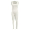 thumbnail image 3 of Women Workout Seamless Jumpsuit Yoga Ribbed Bodycon One Piece Spaghetti Strap Leggings Romper, 3 of 6