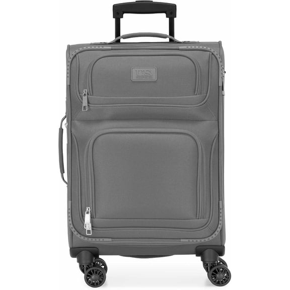 U.S. Traveler Rio Expandable Softside Carry-on - Spinner Wheels, TSA-Approved, 22-Inch Lightweight Travel Suitcase, Gray