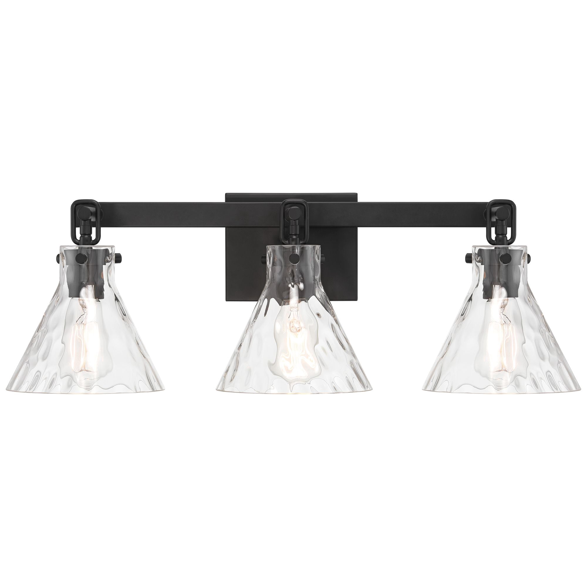Possini Euro Design Ishii 26" High 3 Light Bathroom Vanity Wall Lamp Light Fixture Mount Over The Sink Mirror Matte Black