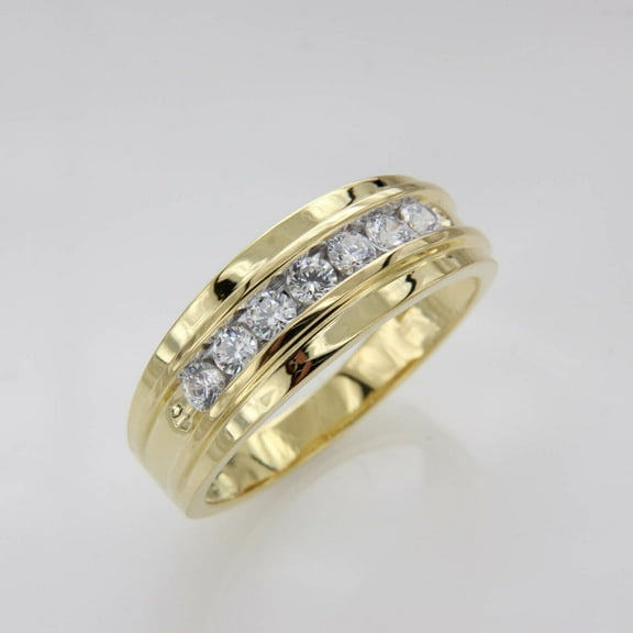 2Ct Round Cut Lab Created Diamond Set Mens Ring in 14K White Gold Plated