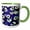 Green/White, variant on 3drose, Surrealistic Turkish Boncuk, 11oz Two-tone Red Mug