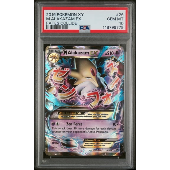 2016 Pokemon XY Fates Collide Holo M Alakazam Ex #26 PSA 10