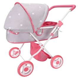 Double Doll Stroller for Twin Baby Dolls Convertible Seat Toy