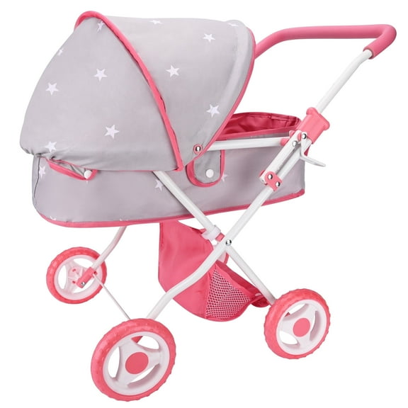 Bebamour Baby Doll Stroller Set 2 in 1 Babydoll Stroller with Removable Bassinet Doll Carriage Toy Doll Stroller for Toddlers