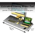 thumbnail image 3 of Computer Desk Mat XXL Mousepad Big Mouse Pad Gaming Desk Mats Office Pad Non-Slip Rubber Base Waterproof with Stitched Edges 35.4 X 15.7 for Game Office, White Grey Geometric, 3 of 6