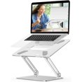 thumbnail image 1 of Laptop Stand, Ergonomic Aluminium Alloy Computer Riser Adjustable Height Portable Holder for Desk with Heat-Vent, Compatible for MacBook Pro/Air, Dell XPS, HP, Samsung Laptops Up to 17" Silver, 1 of 7