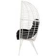 thumbnail image 3 of JERFIT Modern Outdoor Patio Lounge Chair with Removable Cushion, White and Black Wicker Garden Seating for Deck, Poolside, 3 of 7